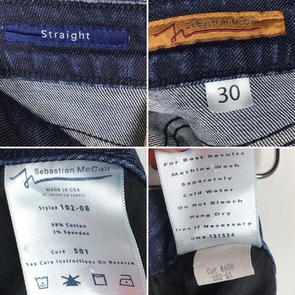 Sebastian McCall Straight Leg Jeans Cut #501 Sz 30 - Picture 6 of 7